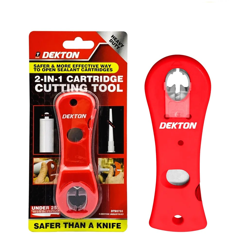 Dekton 2-In-1 Cartridge Cutting Tool Red DT95755 | Heavy Duty | Safer Than a Knife