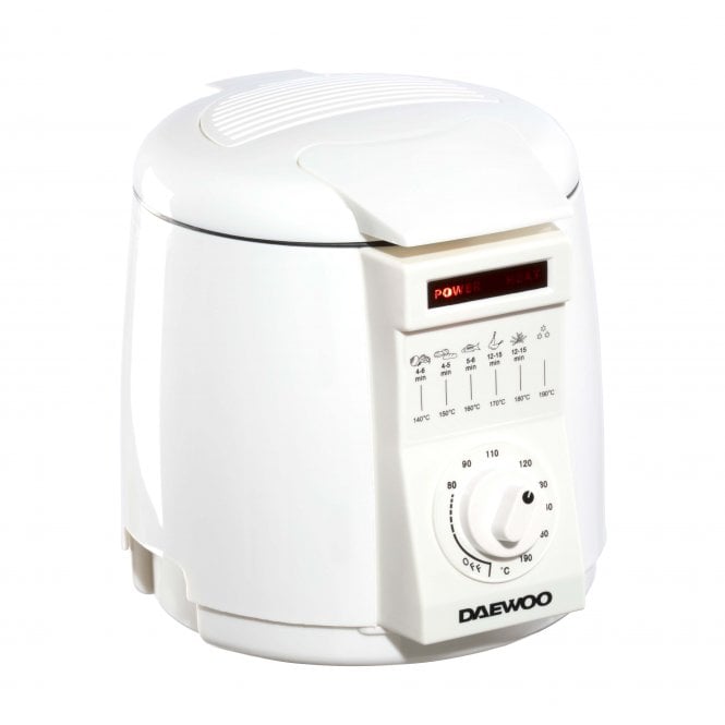 Daewoo Mini Deep Fat Fryer White 1Ltr SDA2324 | Compact Design | Temperature Control | Aluminium Oil Tank | Detachable Parts | 840W Power | Odour Filter