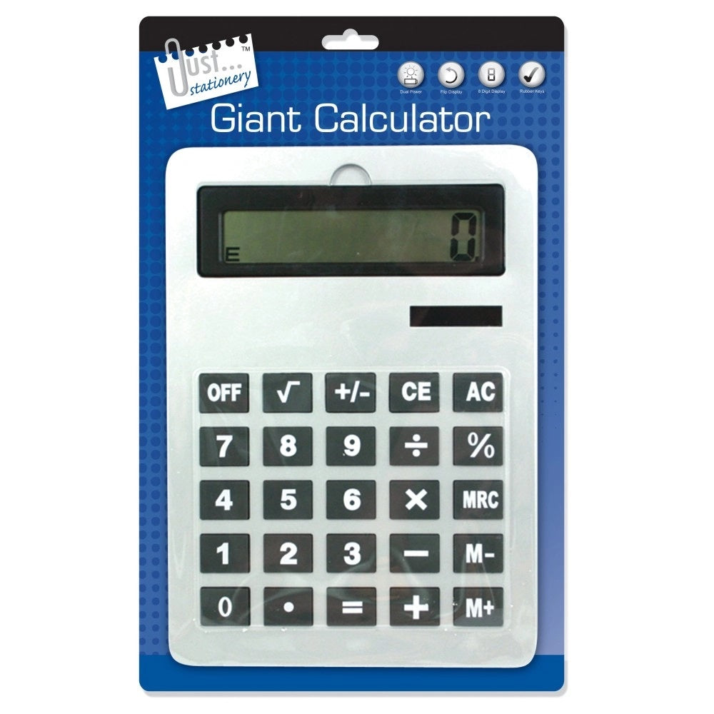 Tallon Just Stationery Giant Calculator Silver Birch 6169