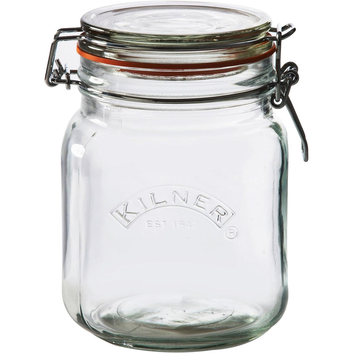 Kilner Glass Cliptop Jar with Wire Bail Clear 1Ltr 25.511
