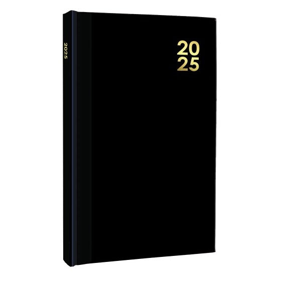 Design Group A4 2025 Hardback Week To View Diary Black FSC-BASB25