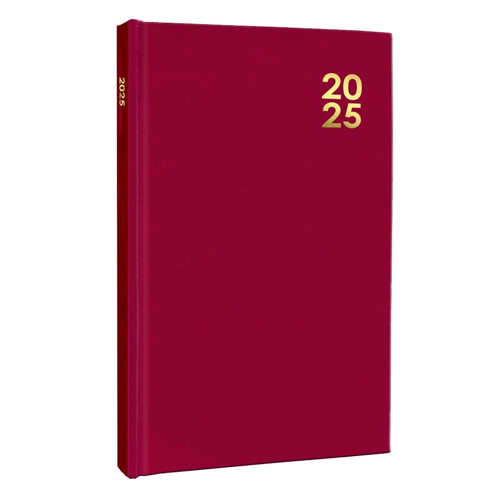 Design Group 2025 Slim Hardback Week To View Diary Red FSC-BASK25
