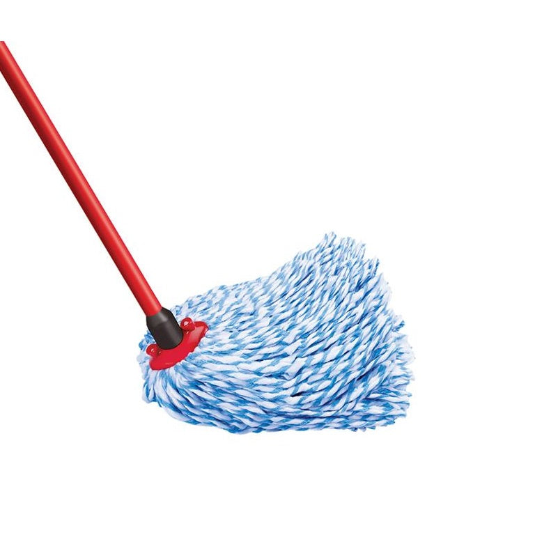 Vileda SuperMocio Microfiber and Cotton Mop Multicolour 4026075 | Greasy Dirt Removal | Telescopic Handle | Lemon Shaped Head