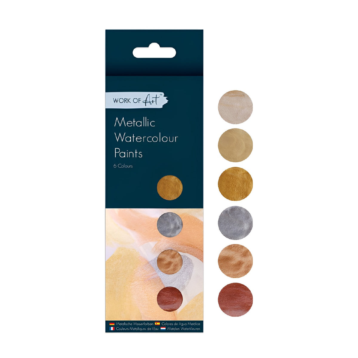 Tallon Work of Art Metallic Watercolour Paints Assorted Pack of 6 7371