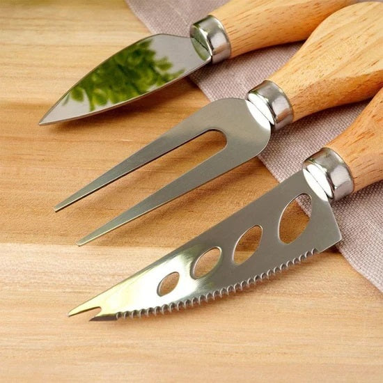 Excellent Houseware Stainless Steel Cheese knives Chrome Pack of 3 156256