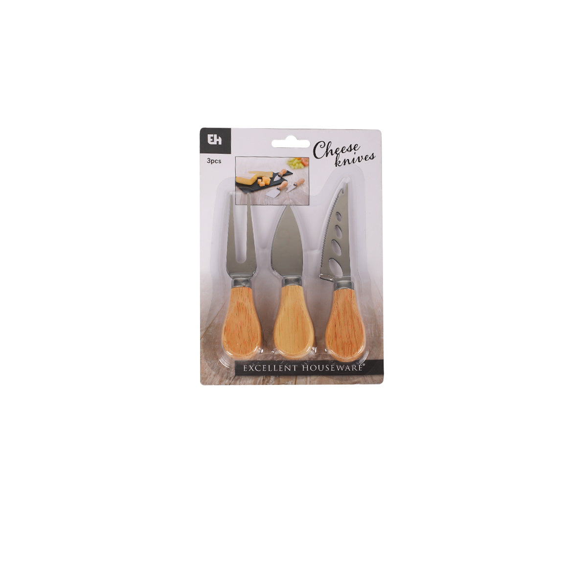 Excellent Houseware Stainless Steel Cheese knives Chrome Pack of 3 156256