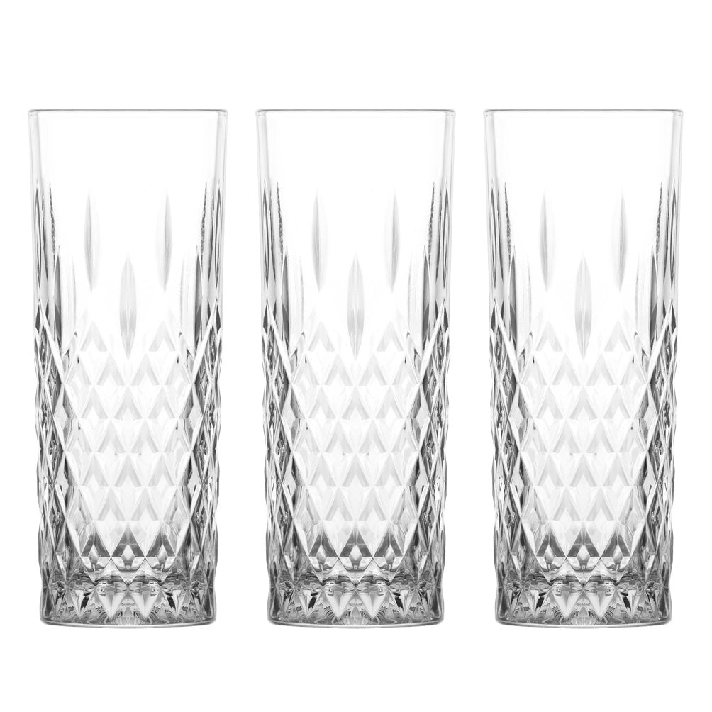 LAV Odin Glass Tumbler Clear 356cc Pack of 3 ODN440 | Dishwasher Safe