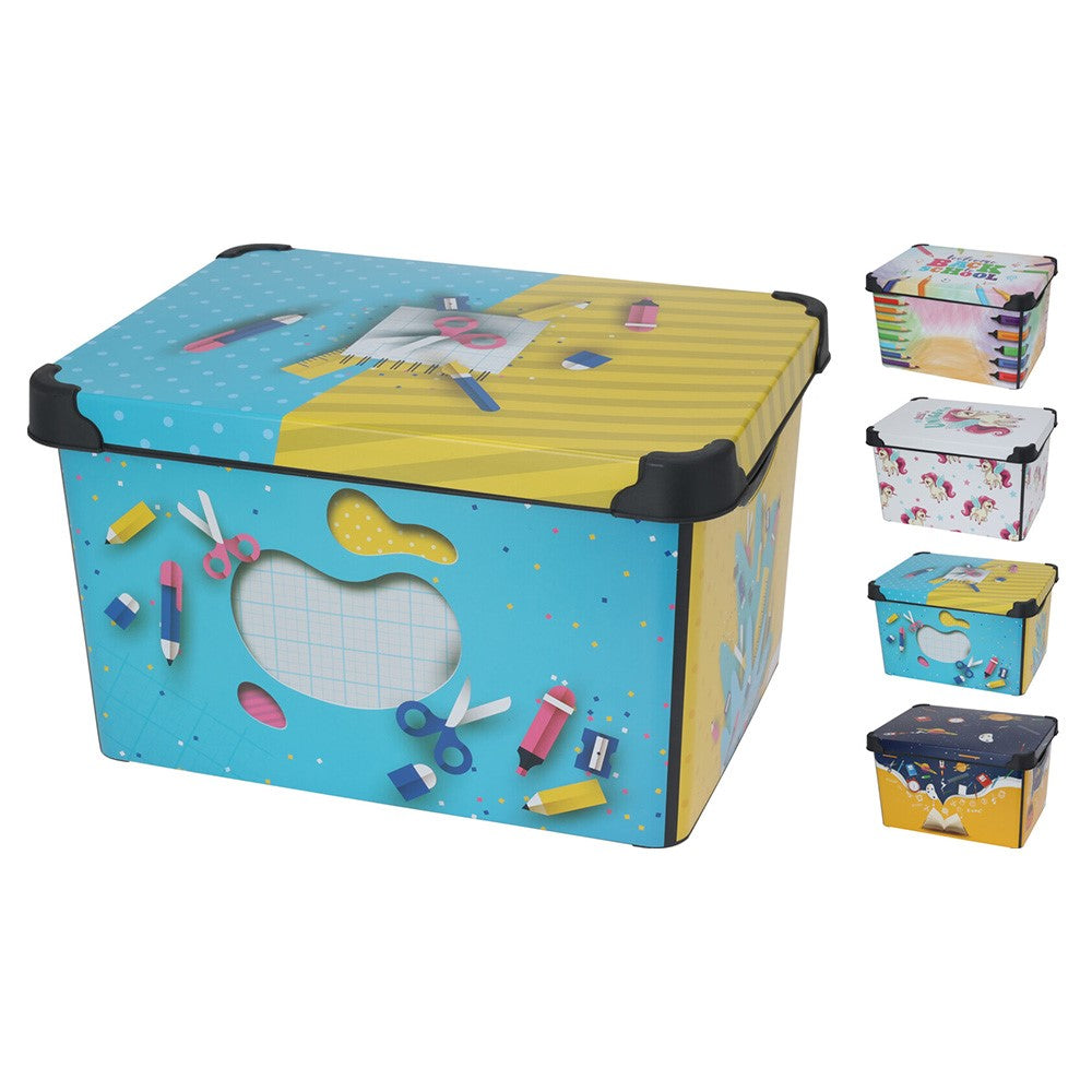 Storage Box with Lid Assorted 22Ltr 150724