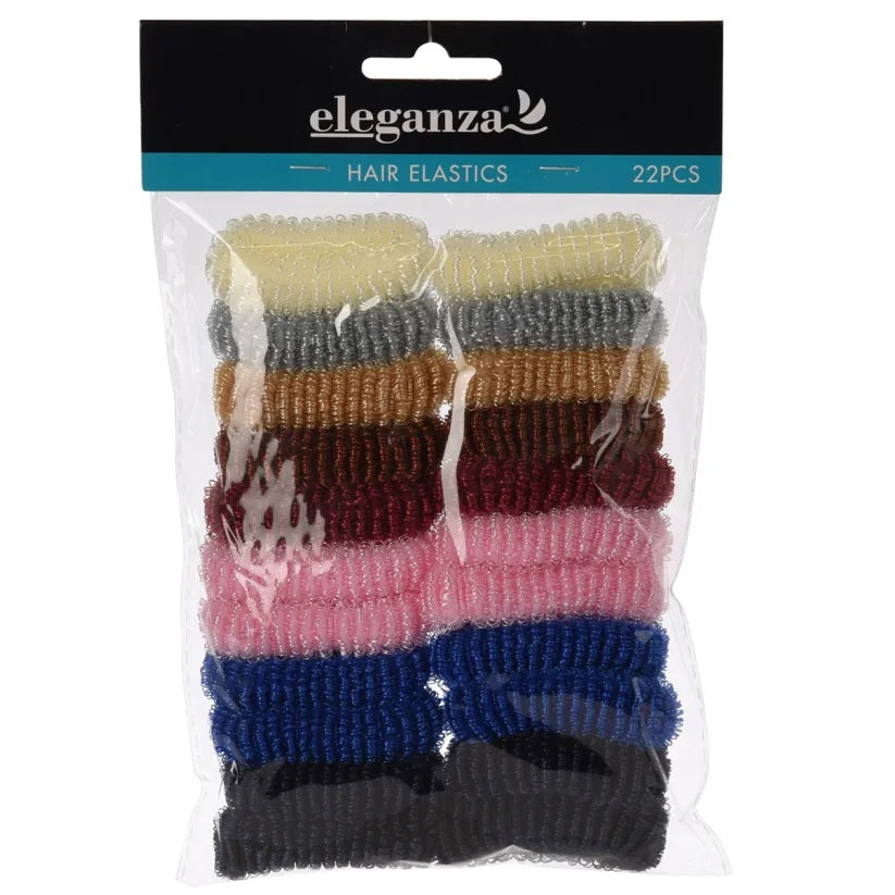 Eleganza Hair Elastics Assorted Pack of 22 087262
