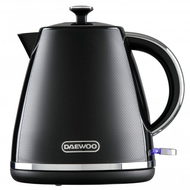 Daewoo Stirling Pyramid Kettle Black 1.7Ltr SDA2624 | 3KW Power| Removable Lid | Elegant Design | Removable Filter | Water Level Gauge | Built-In Safety Features | 360 Degree Swivel Base | Power Indicator | Auto Shut-Off