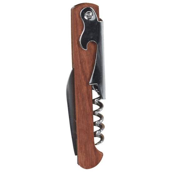 Excellent Houseware Stainless Steel Wood Effect Corkscrew Chrome 11cm 184248