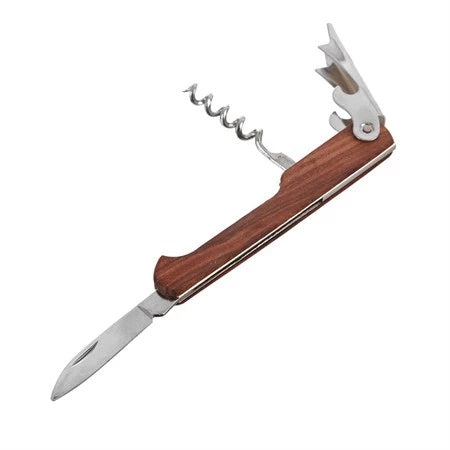 Excellent Houseware Stainless Steel Wood Effect Corkscrew Chrome 11cm 184248