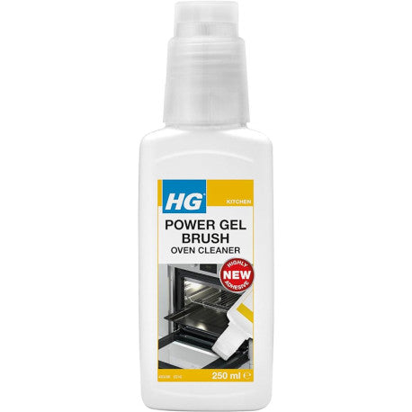 HG Power Gel Brush Oven Cleaner White 250ml 2311 | Highly Adhesive Gel Formula | Grease Remover