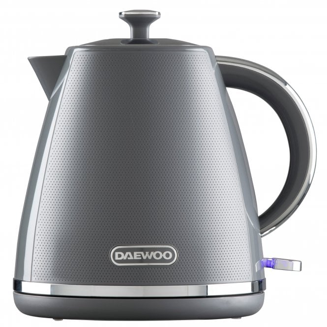 Daewoo Stirling Pyramid Kettle Grey 1.7Ltr SDA2625 | 3KW Power| Removable Lid | Elegant Design | Removable Filter | Water Level Gauge | Built-In Safety Features | 360 Degree Swivel Base | Power Indicator | Auto Shut-Off