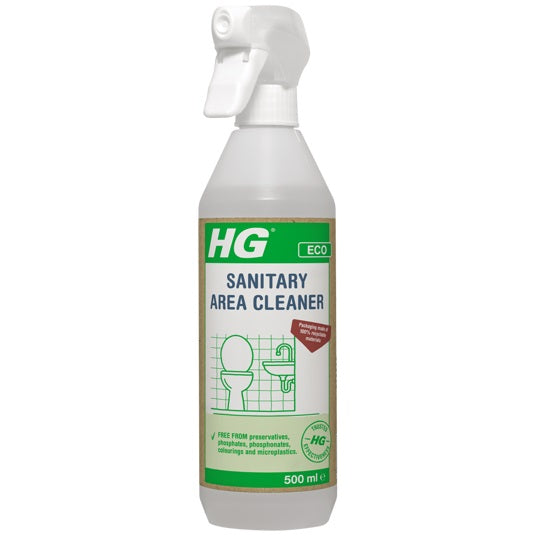 HG ECO Sanitary Area Cleaner White 500ml 2209 | Toilet Cleaner | Limescale Remover | Bathroom Floor Cleaner