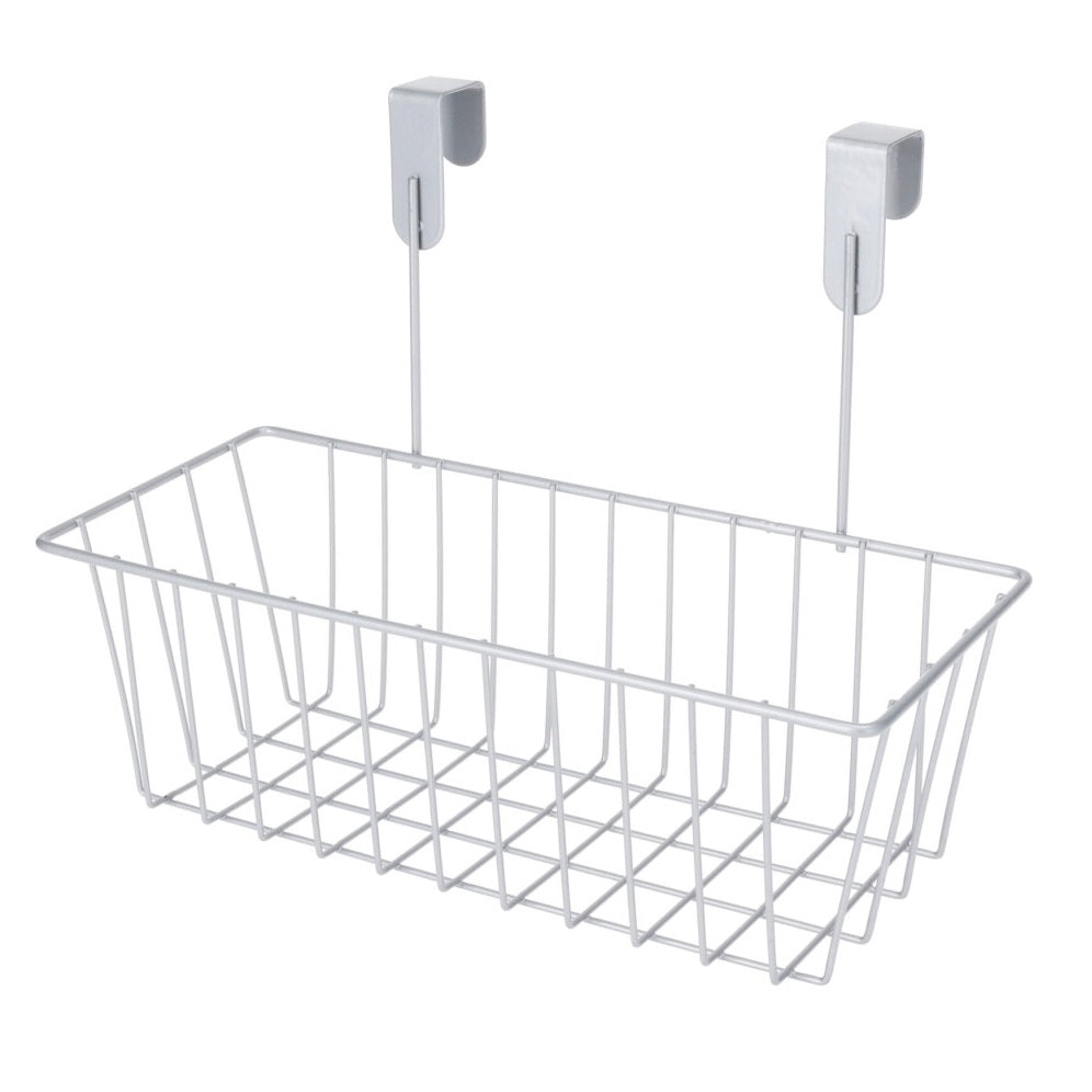 Storage Solutions Over the Door Hook Basket Silver 28cm x 15cm x 21cm 154144