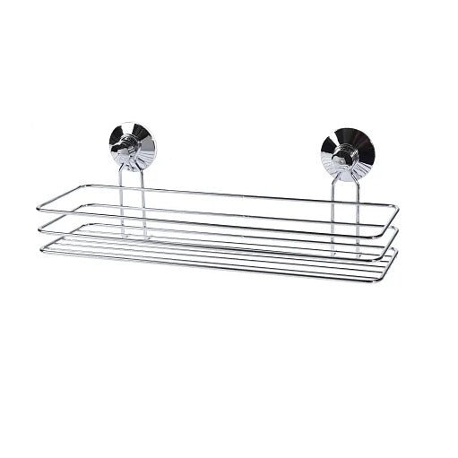 Bathroom Solutions Stainless Steel Bathroom Rack with 2 Suction Cups Chrome 35cm x 11cm x 14cm 051241