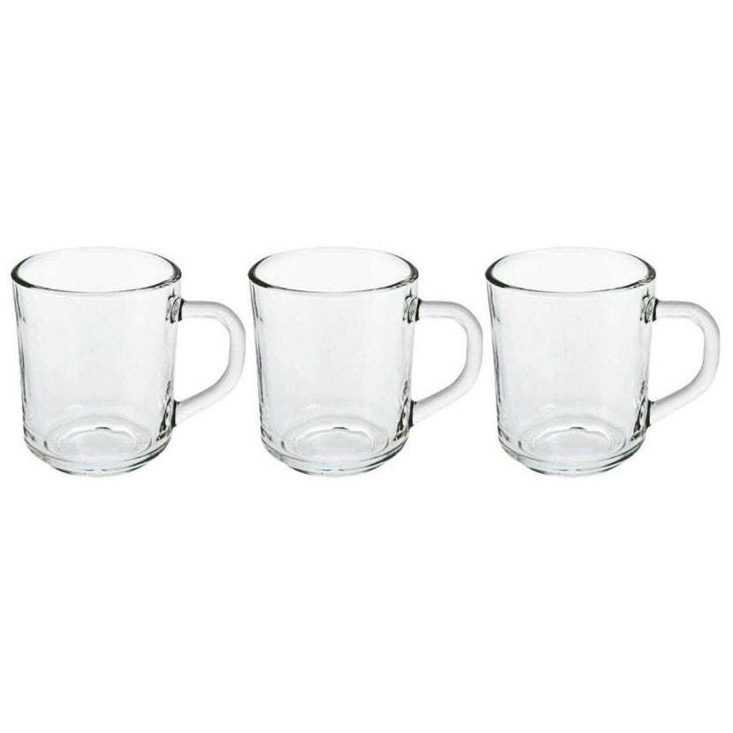 Excellent Houseware Coffee and Tea Glasses Clear 240ml Pack of 3 159751