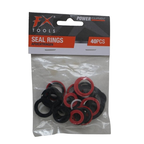FX Tools Seal Rings Assorted Colour Pack of 40 129347 | Power Equipment | Tap Washers | Assorted Sizes