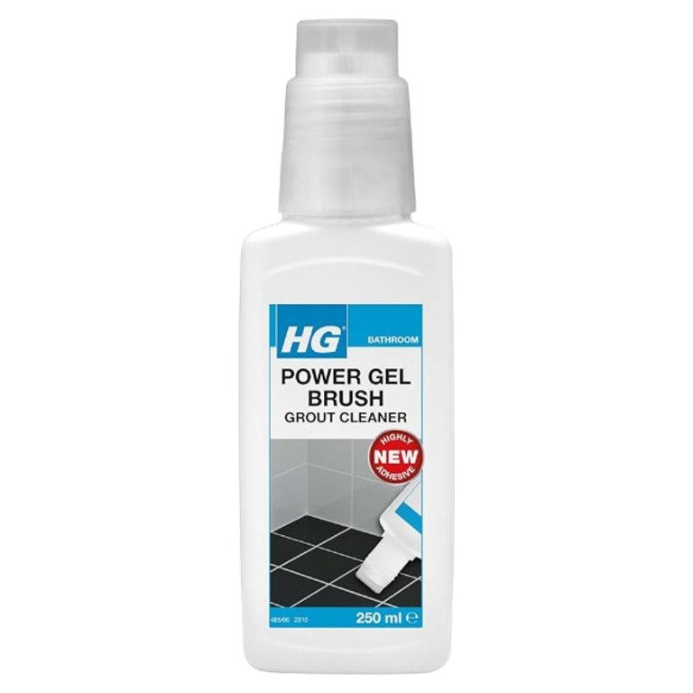 HG Bathroom Power Gel Brush Grout Cleaner White 250ml 2310 | Highly Adhesive Gel Formula