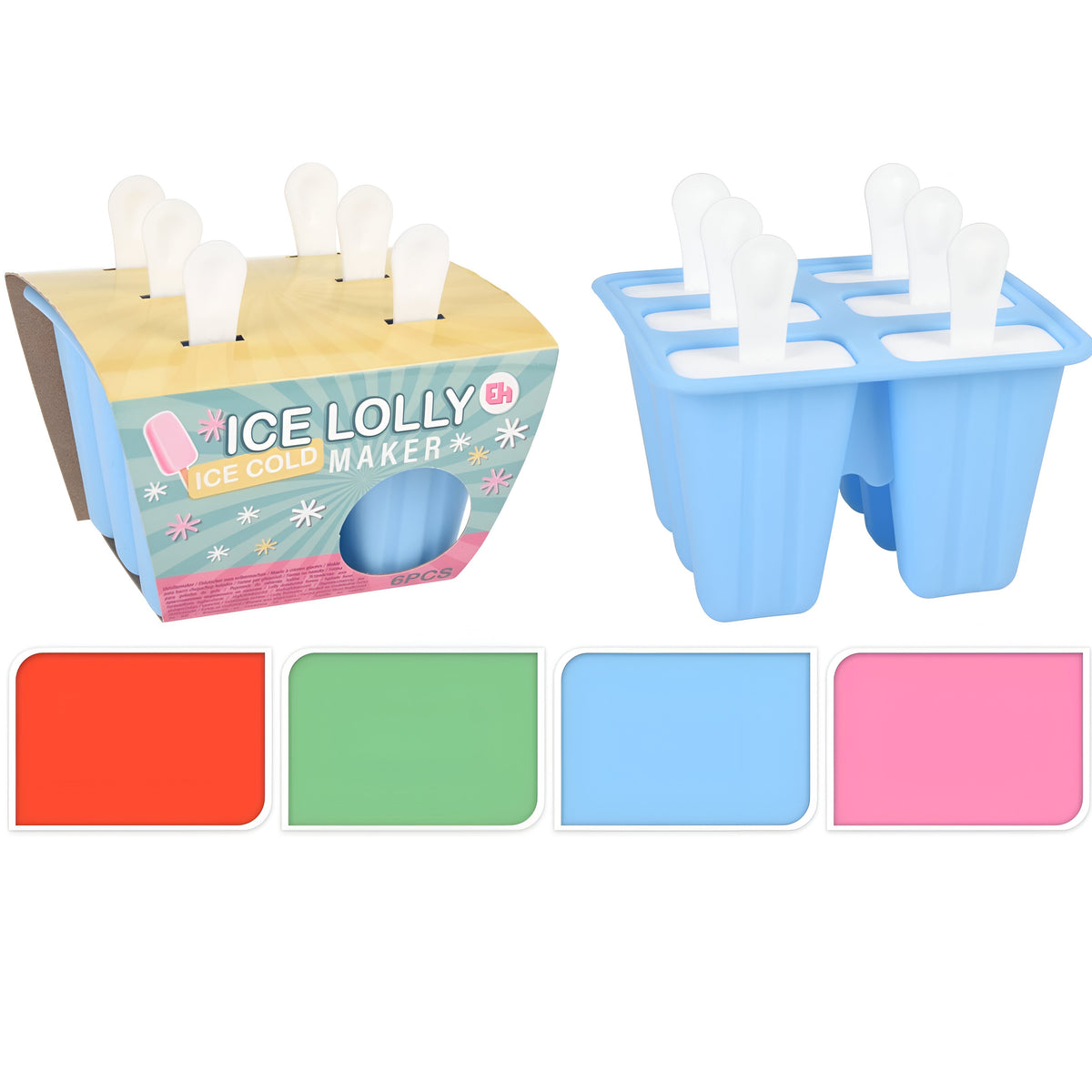 Excellent Houseware Easy out Ice Lolly Maker Assorted Colours 155419