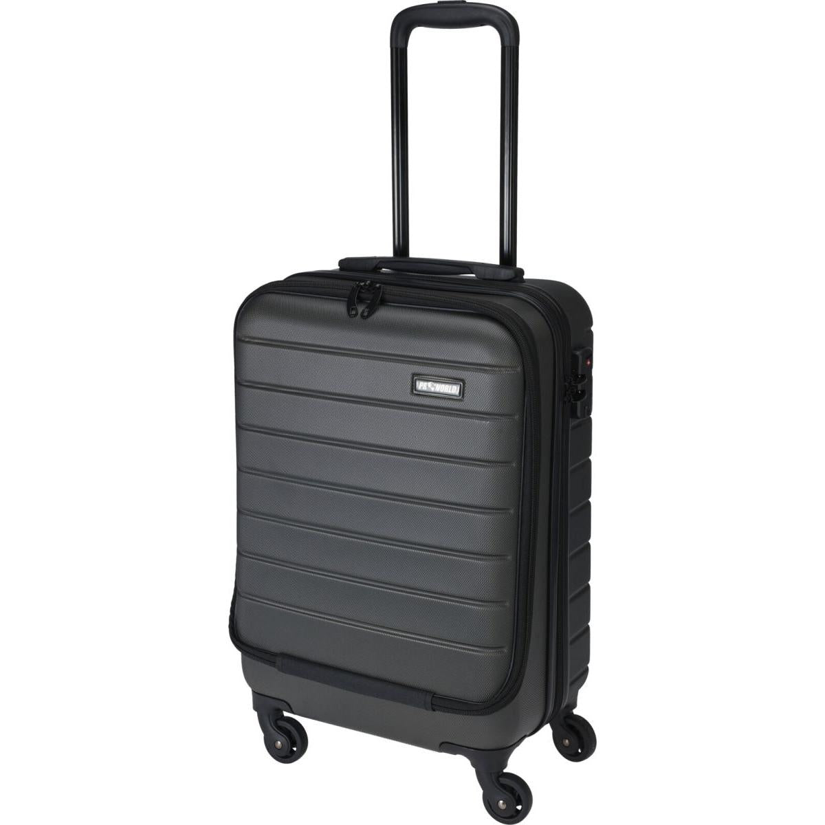 Proworld Travel Trolley Dark Grey 20-Inch 37Ltr 2.7Kg | 360 Degree Spin Wheels | Lightweight | ABS Material | Cabin Approved