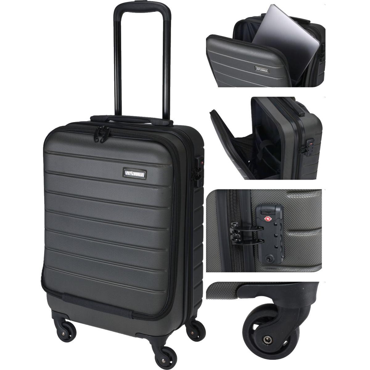 Proworld Travel Trolley Dark Grey 20-Inch 37Ltr 2.7Kg | 360 Degree Spin Wheels | Lightweight | ABS Material | Cabin Approved