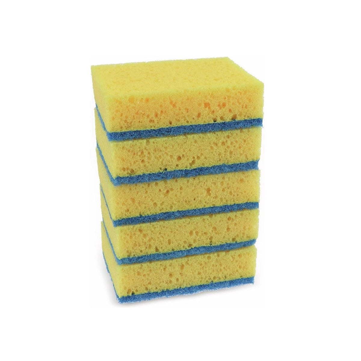 Ultra Clean Heavy Duty Sponge Scourers Yellow Pack of 5 602753