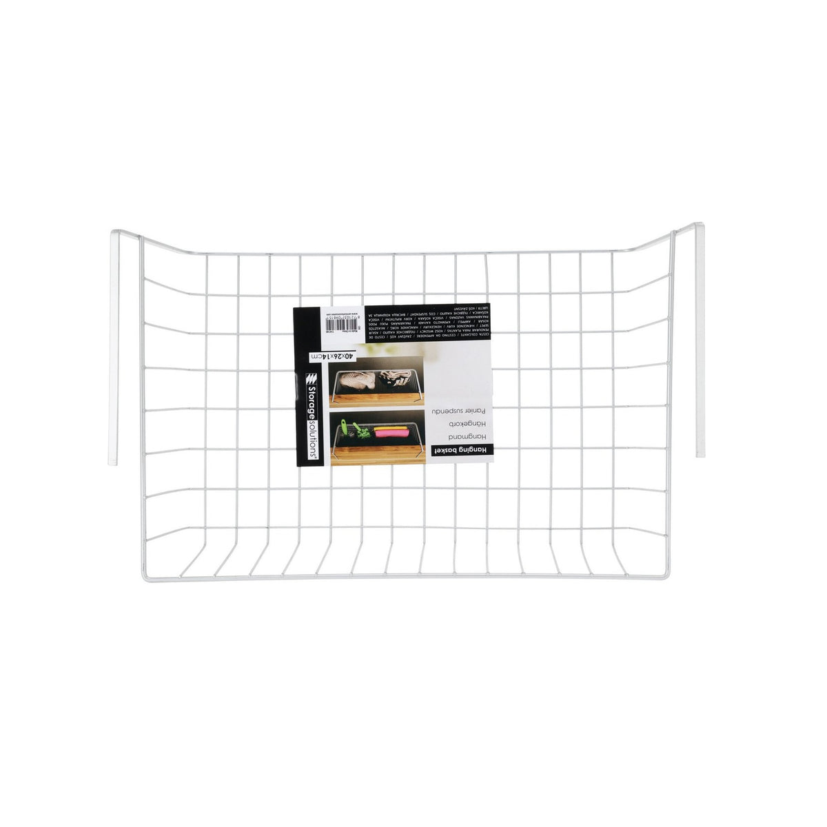 Storage Solutions Hanging Basket for Cupboard Grey 40cm x 26cm x 14cm 154140