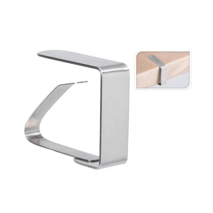 Excellent Houseware Table Cloth Stainless Steel Clamps Grey Pack of 4 130695