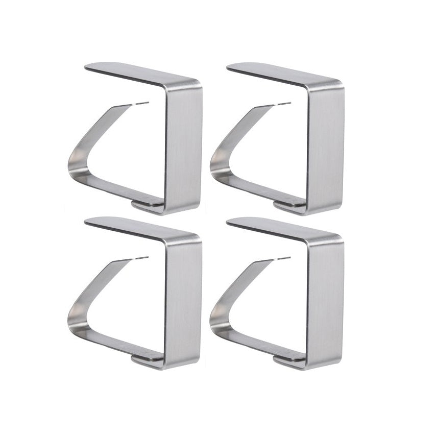 Excellent Houseware Table Cloth Stainless Steel Clamps Grey Pack of 4 130695