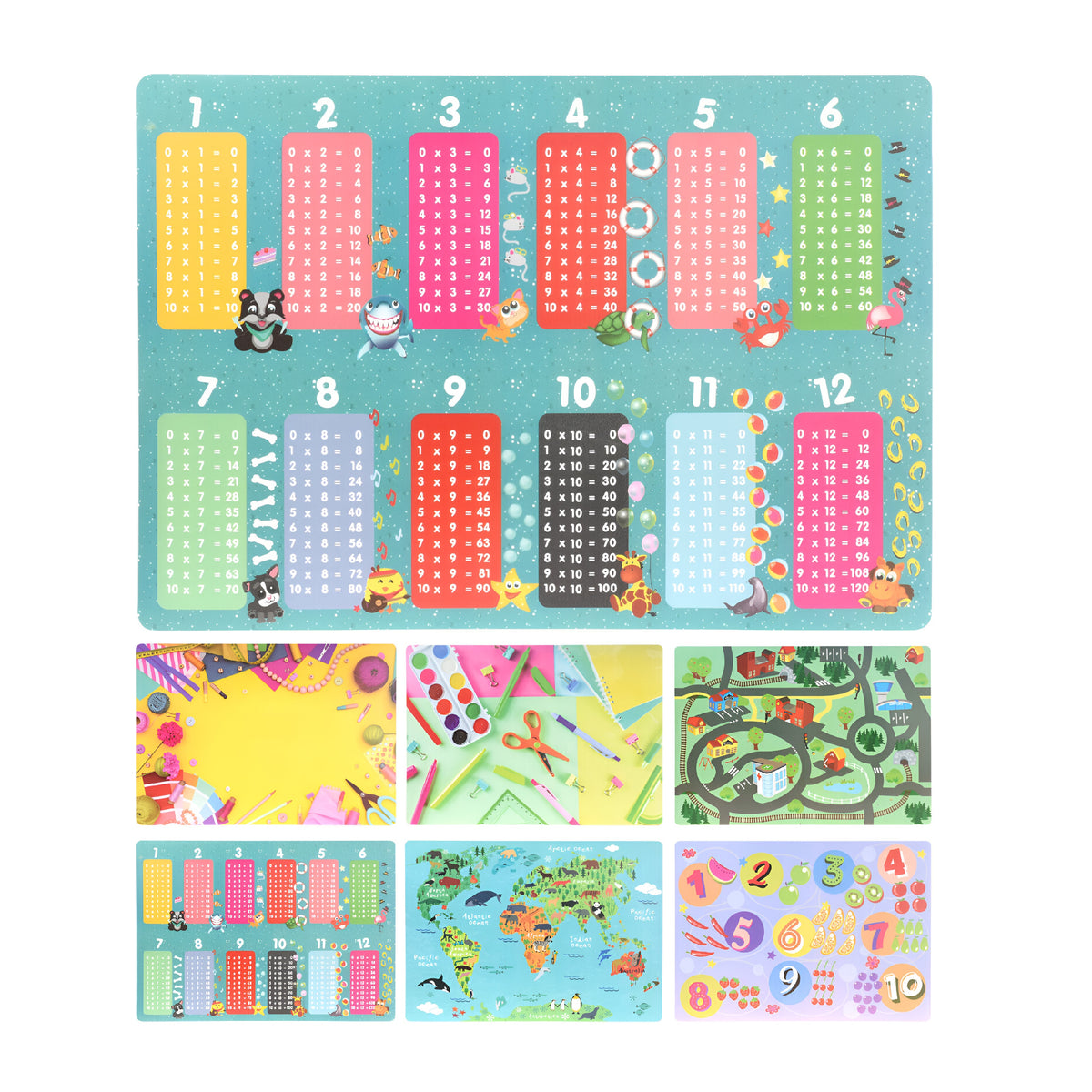 PP Educational Placemat Assorted 45cm x 65cm Pack of 1 151726