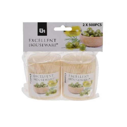 Excellent Houseware Bamboo Cocktail Sticks 2 x 500-Piece 157508
