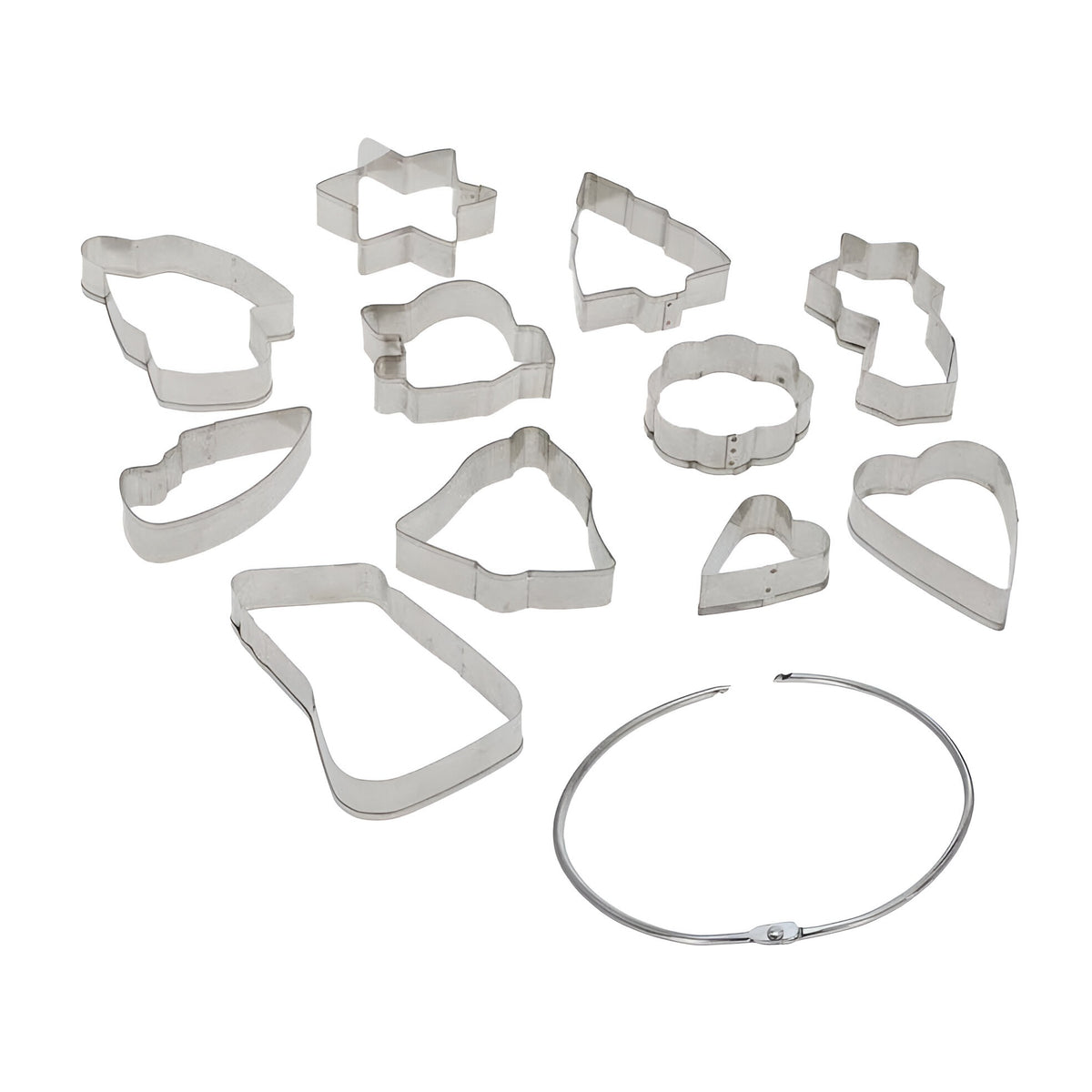 La Cucina Cookie Cutters Set on a Ring Stainless Steel Pack of 11 193667