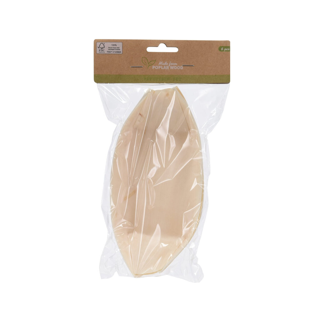 Disposable Poplar Wood Appetizer Set Brown 18cm x 10cm x 3cm Pack of 6 081635 | Boat Bowl