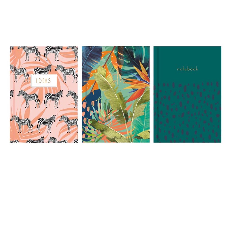 Tallon A5 Wild Design Hardback Notebook Assorted Colour Pack of 1 | Assorted Design | School Stationery | Office Stationery