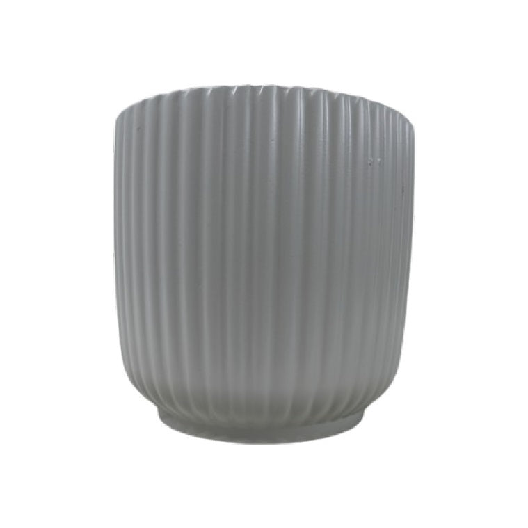 Terracotta Painted Stoneware Flower Pot Grey 19cm x 18cm 3009337