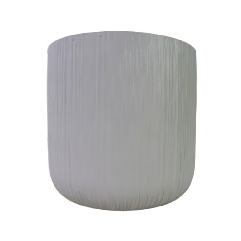 Terracotta Painted Stoneware Flower Pot White 19cm x 18cm 034963