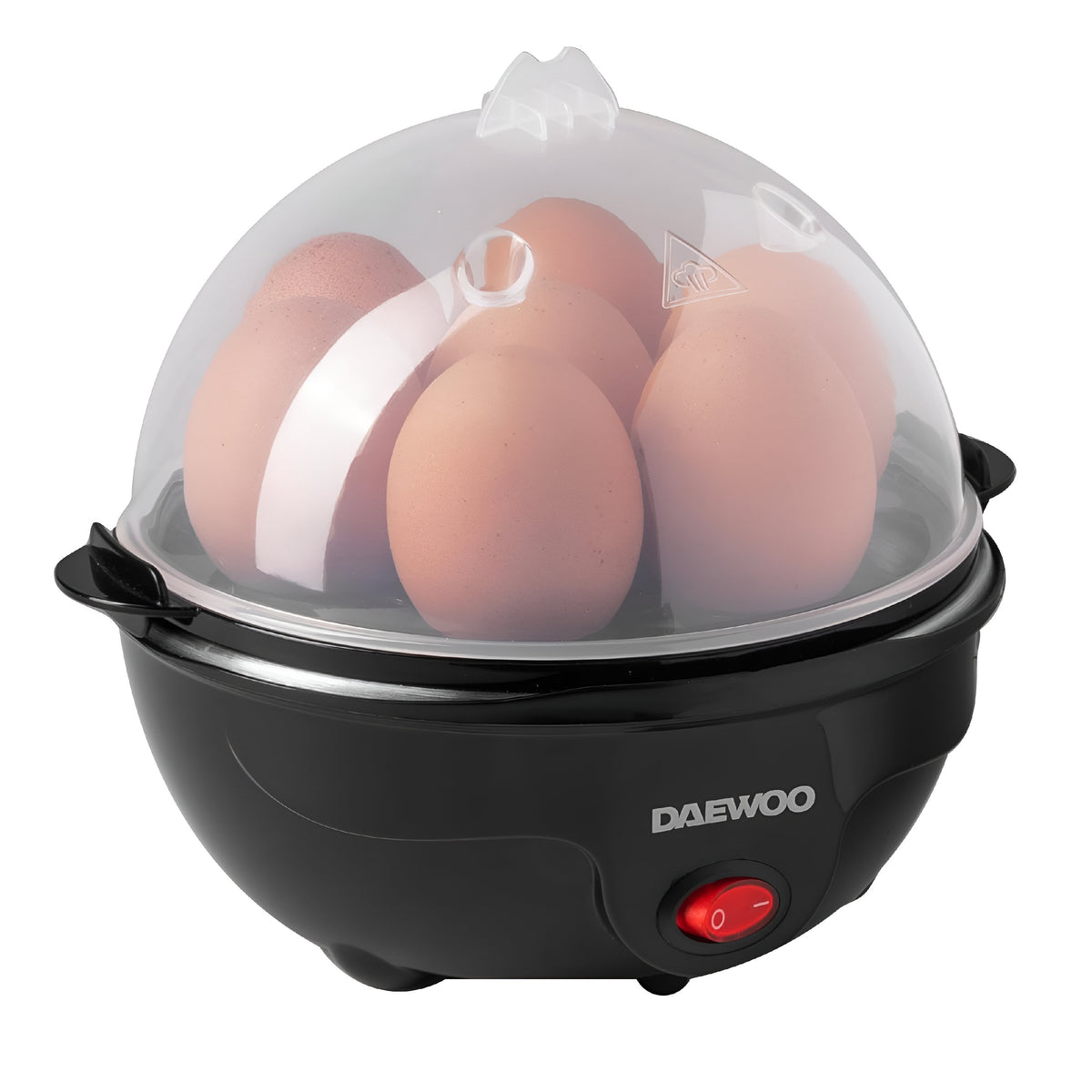 Daewoo Essentials 7 Portion Egg Boiler Black SDA2688 | Easy to Clean | Ready Signal | Compact Design | Included Water Measurement Accessory | 2-4 People | Soft - Medium and Hard Egg Indicator | Ready Signal | Compact Design