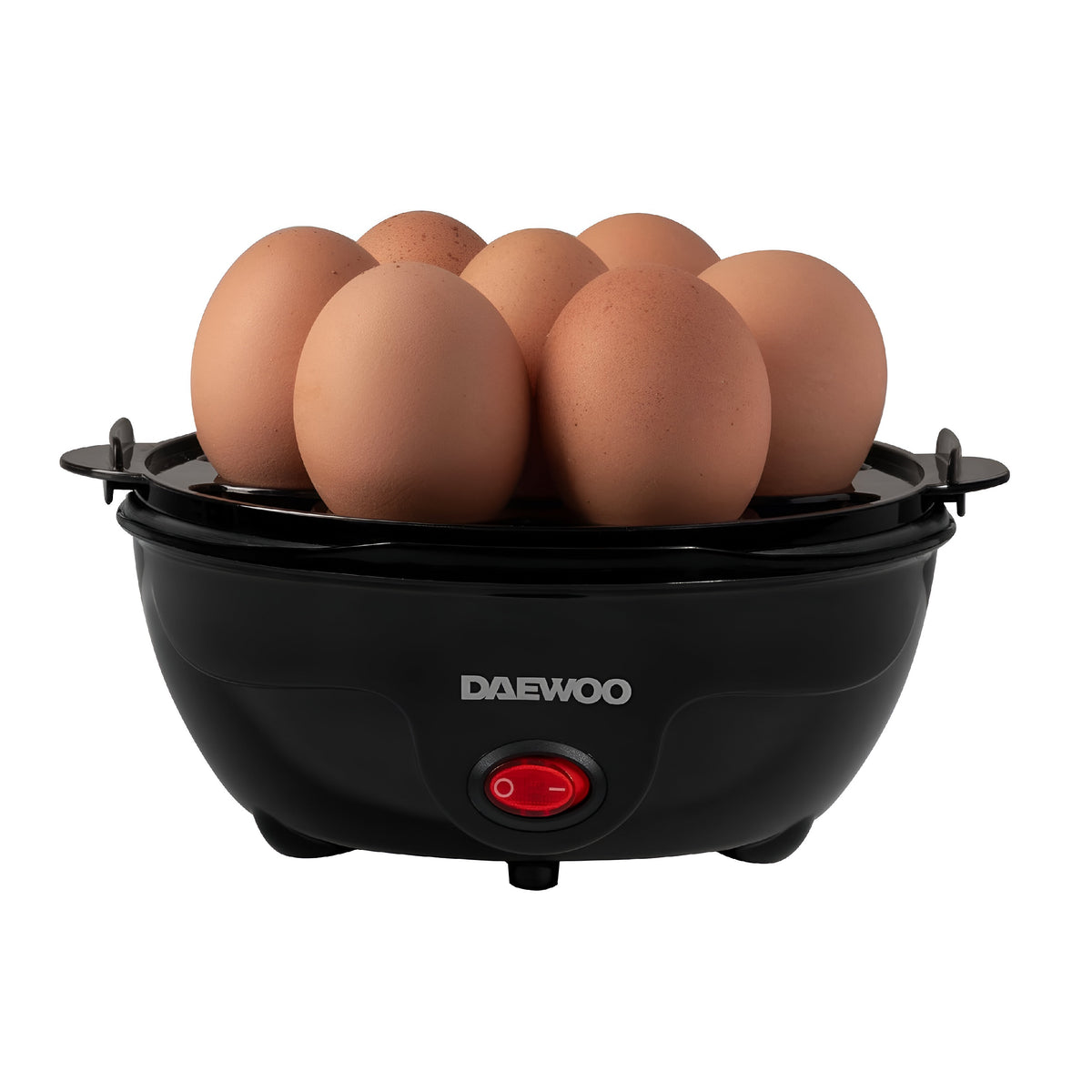 Daewoo Essentials 7 Portion Egg Boiler Black SDA2688 | Easy to Clean | Ready Signal | Compact Design | Included Water Measurement Accessory | 2-4 People | Soft - Medium and Hard Egg Indicator | Ready Signal | Compact Design