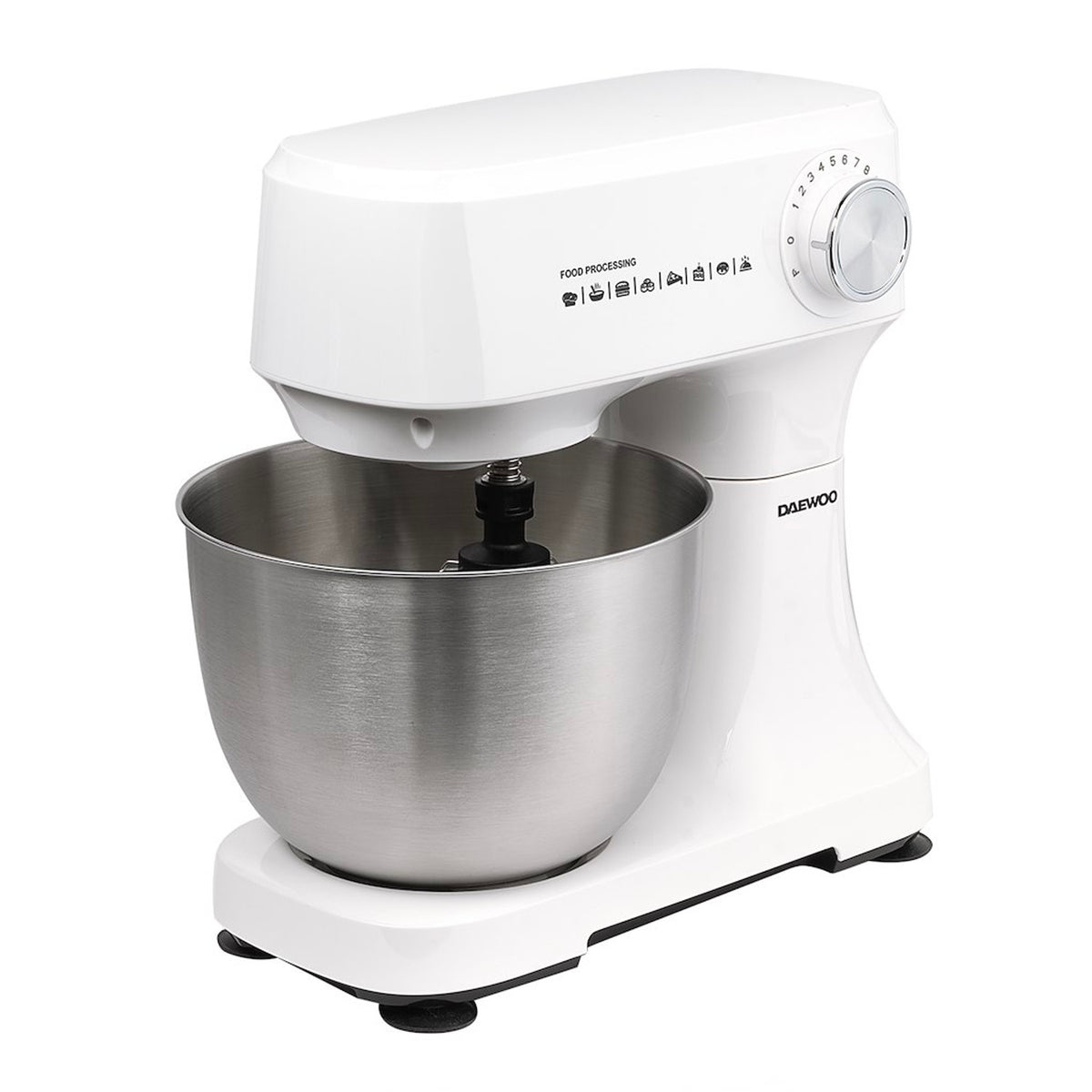 Daewoo Essentials Stand Mixer White 600W 3.5Ltr SDA2690 | 12 Speeds | Easy to Clean | Dishwasher Safe | Accessories Included