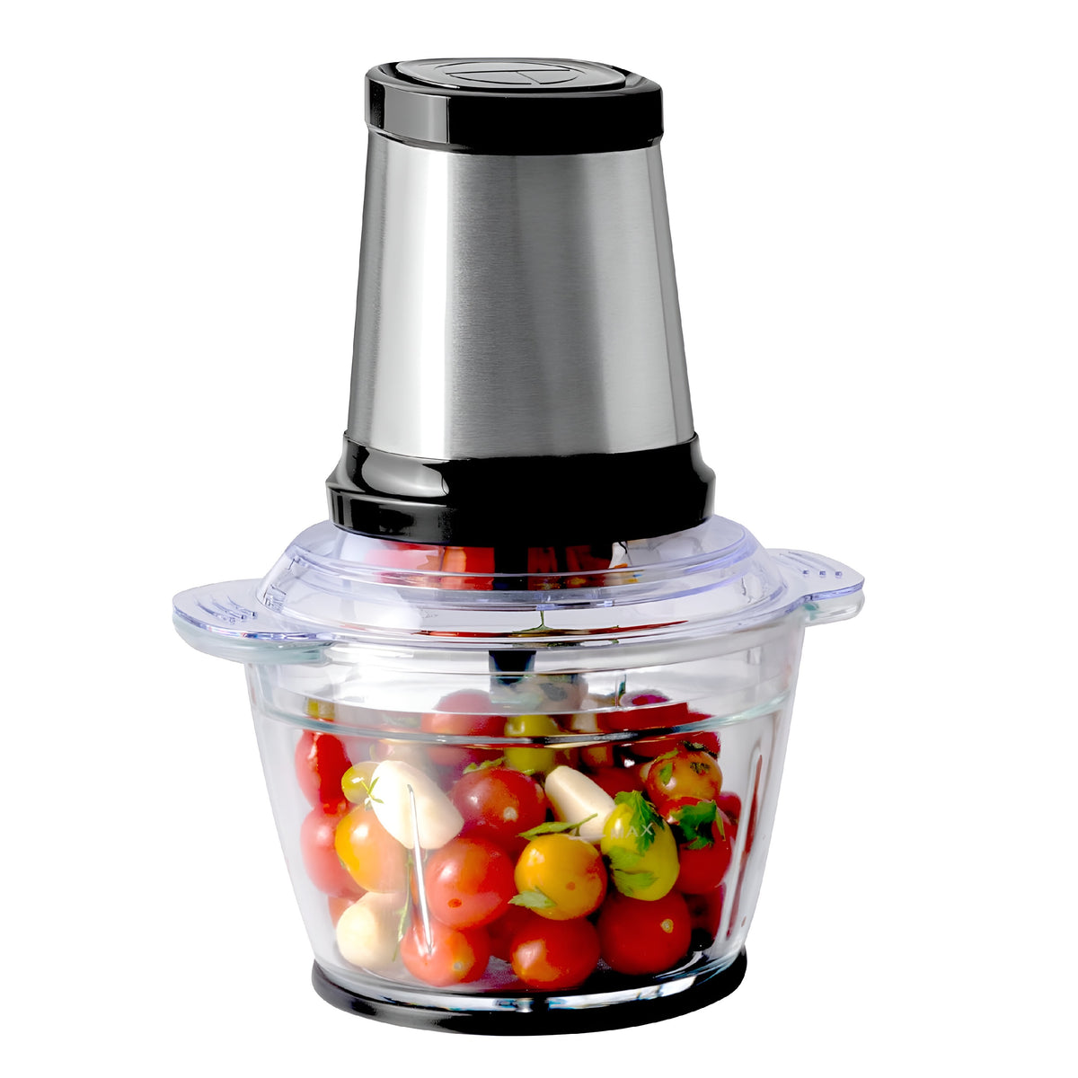 Daewoo mini Chopper with 1ltr Glass Bowl Silver 500W SDA2732 | One Touch Operation | Stainless Steel Blades | Safety Lock | Anti Slip Bottom