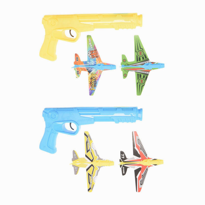 Air Glider Launcher Assorted Colour Pack of 1 S34937950 | Set Includes One Throwing Gun and 2 Detailed Planes