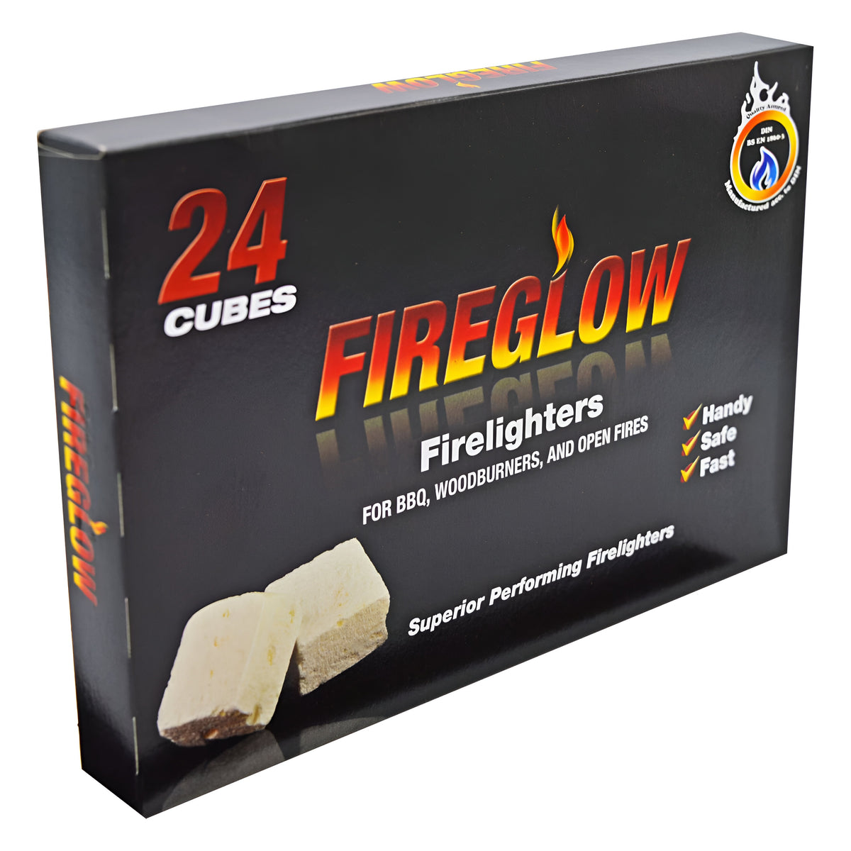 Tiger Fireglow Firelighter Cubes White Pack of 24 | Superior Performing Firelighters | Ideal for BBQ | Handy | Safe | Fast