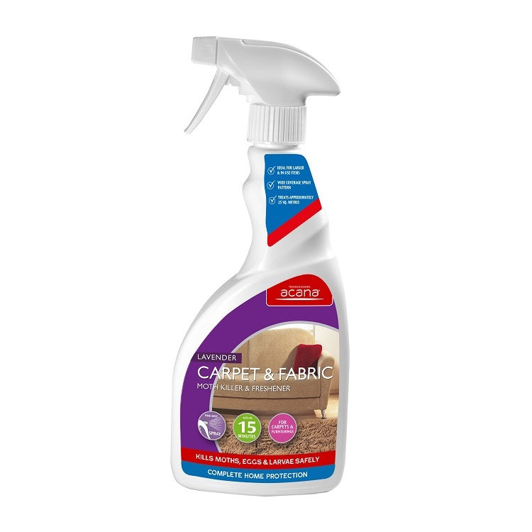Acana Carpet and Fabric Moth Killer Spray Lavender 500ml | Acts in 15 Minutes