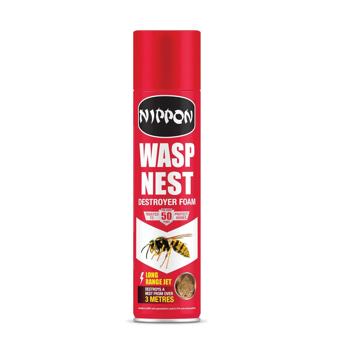 Vitax Nippon Wasp Nest Destroyer Foam Spray Red 300ml 5NWN300