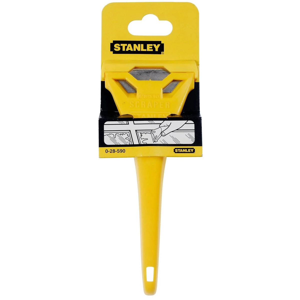 Stanley Window Scraper with 1 Blade Yellow 170mm x 60mm 0-28-590