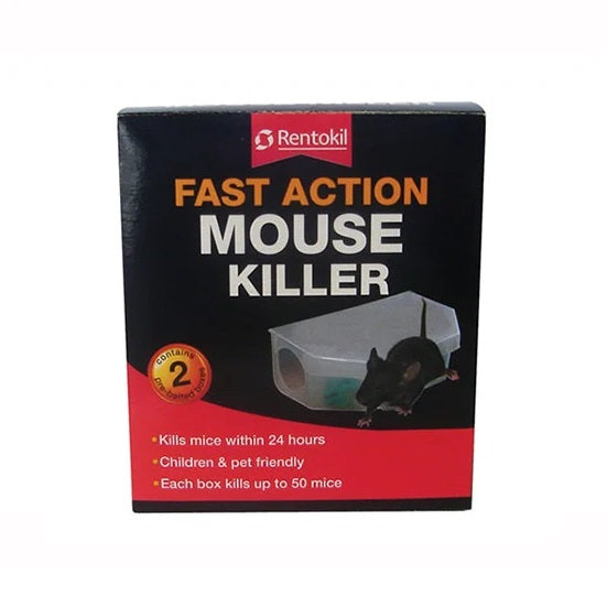 Rentokil Fast Action Mouse Killer Pack of 2 PSF135 | Kills Mice