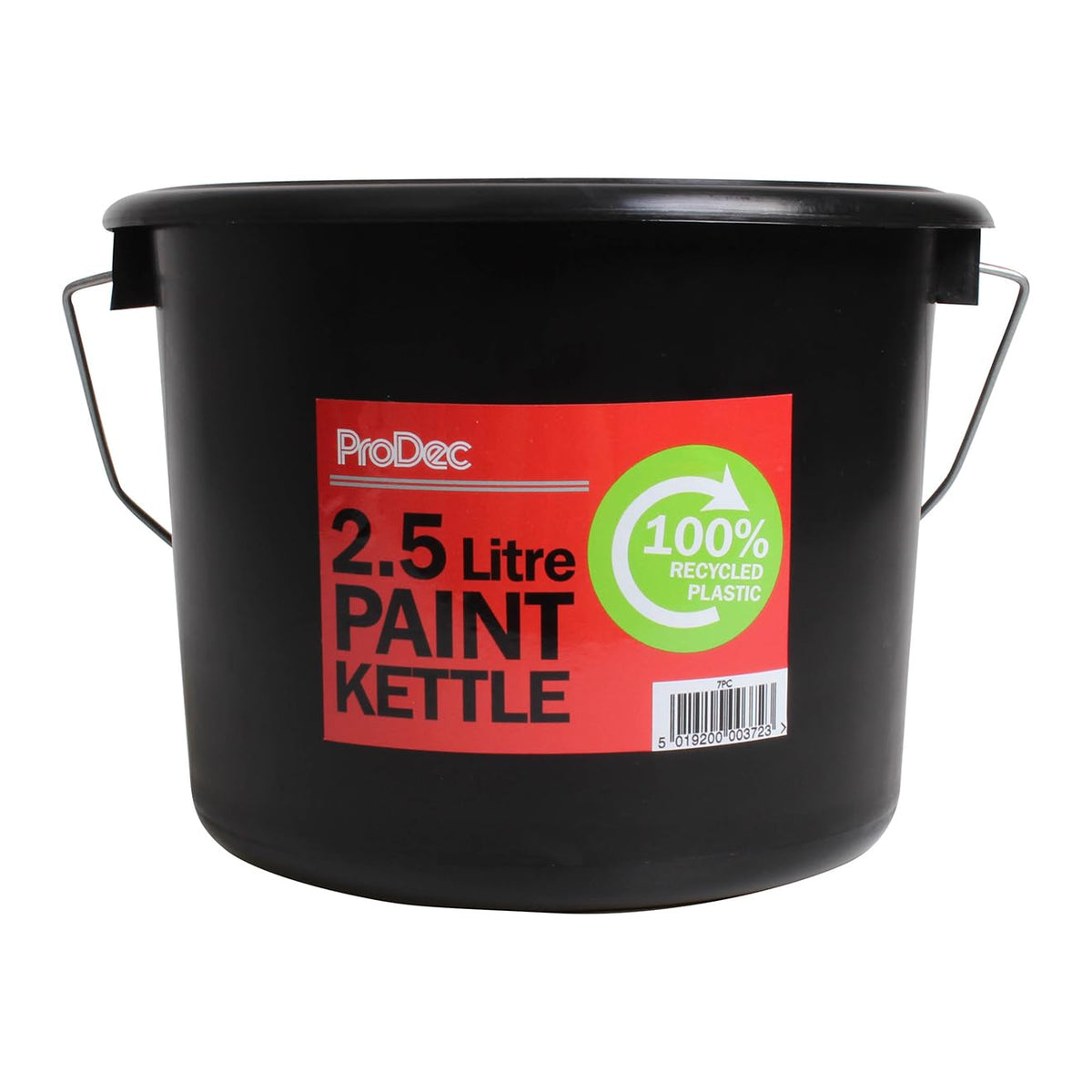 ProDec Recycled Plastic Paint Kettle for Decanting Paint Black 2.5Ltr 7PC