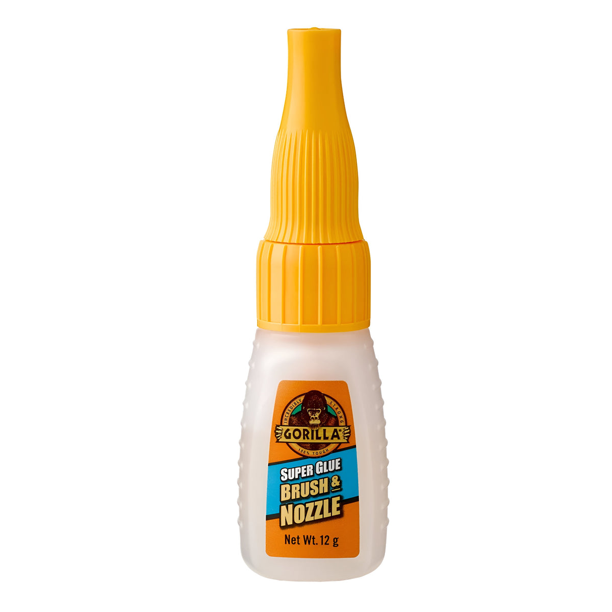 Gorilla Brush and Nozzle Super Glue White 12g 1580B | 10 Seconds Fast Setting | Impact Tough | Bonds Metal - Wood - Leather - Plastic - Porcelain- Ceramic - Rubber - Stone and More